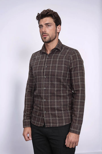Checked Brown Men Lumberjack Shirt - Wessi
