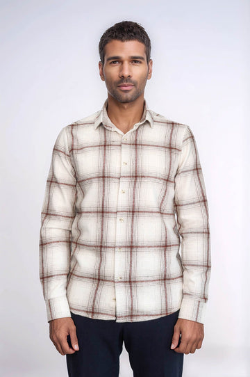 Мужская рубашка лесоруба в клетку светло-коричневого цвета - Wessi