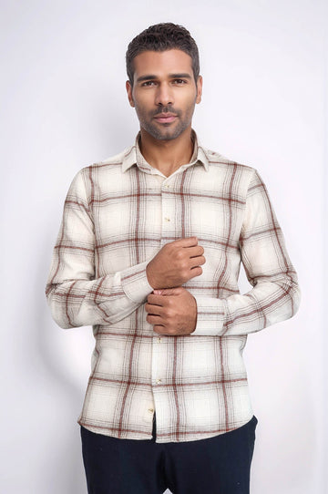 Мужская рубашка лесоруба в клетку светло-коричневого цвета - Wessi