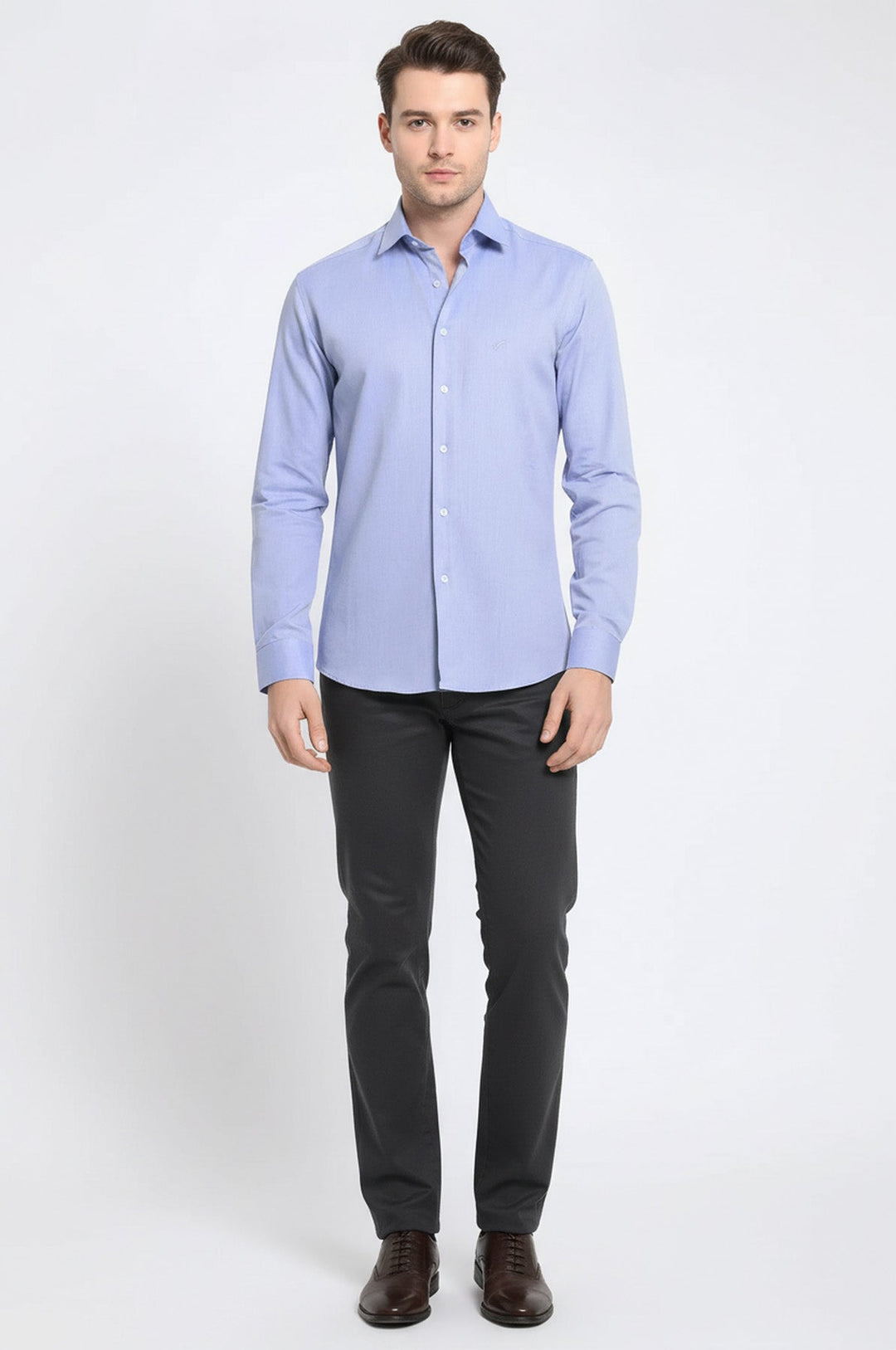 Oxford Patterned Blue Shirt - Wessi