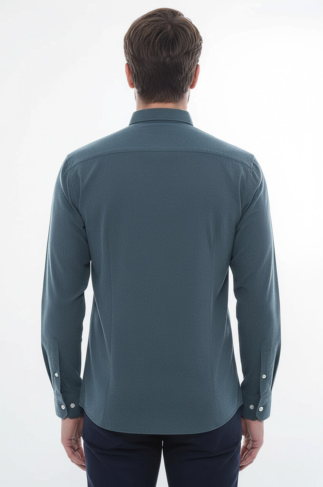 Patterned Wool Green Shirt - Wessi