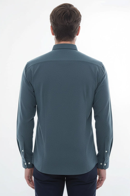 قميص من الصوف الأخضر المنقوش - ويسي