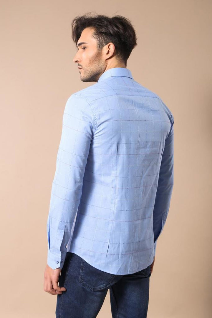 Рубашка Slim Fit Plaid Blue - Wessi