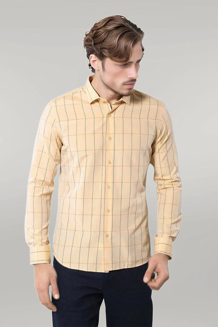 Yellow Plaid Men's Shirt | Wessi