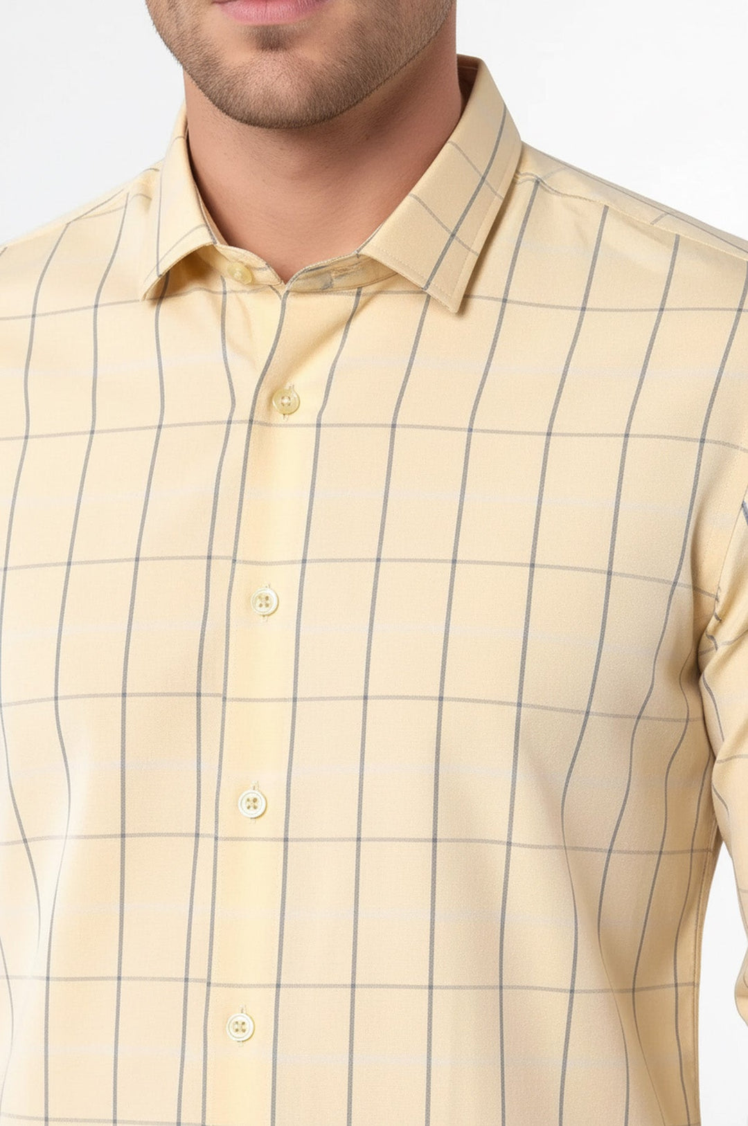 Yellow Plaid Men's Shirt | Wessi