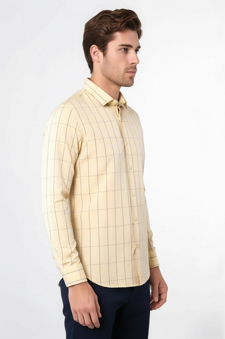 Yellow Plaid Men's Shirt | Wessi