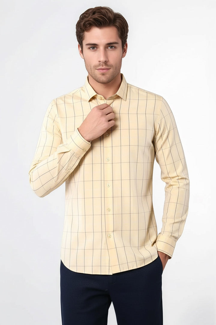 Yellow Plaid Men's Shirt | Wessi