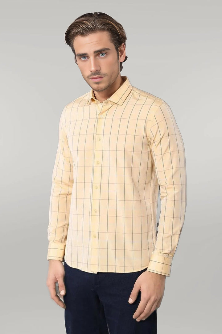 Yellow Plaid Men's Shirt | Wessi