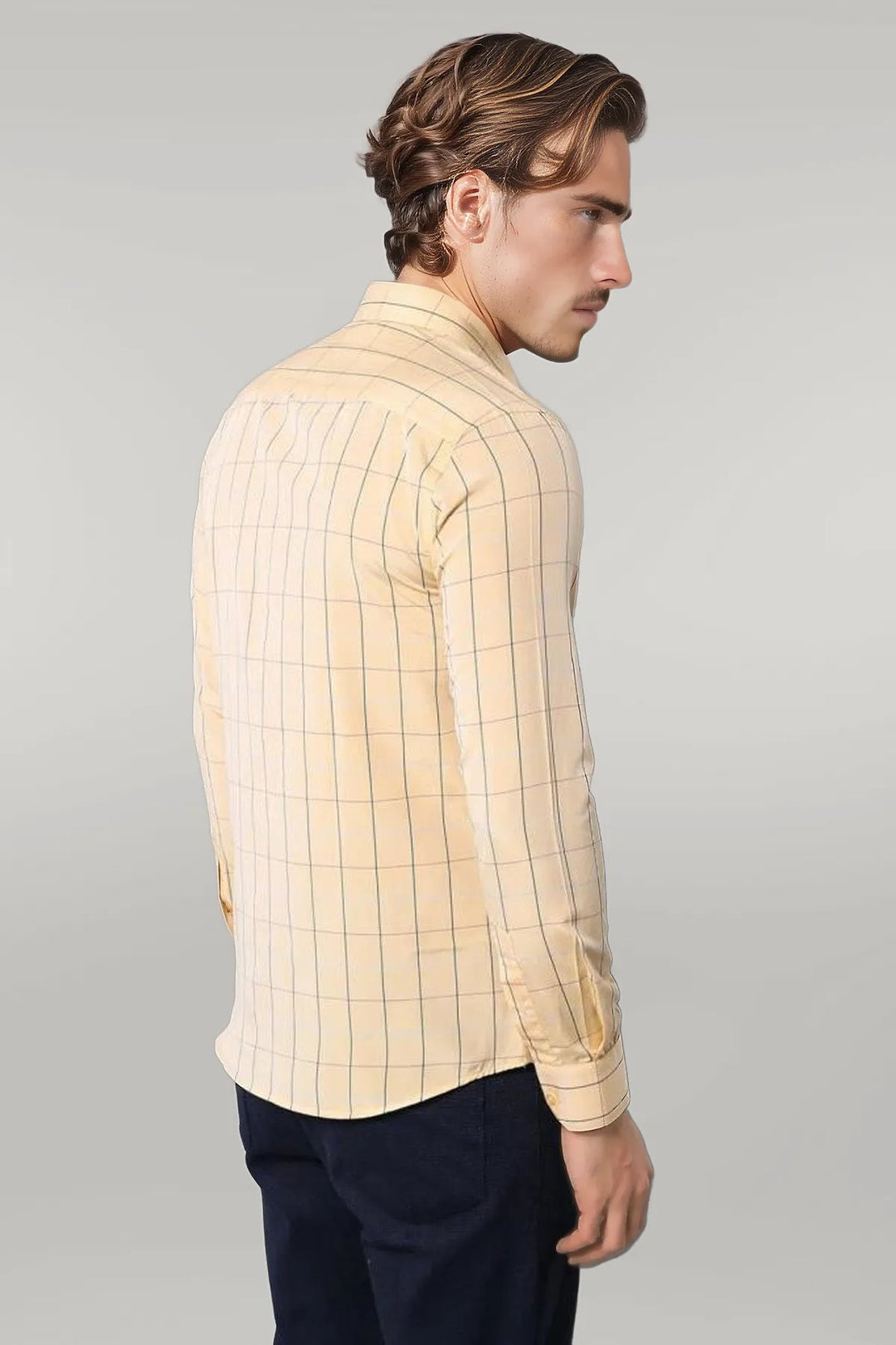 Yellow Plaid Men's Shirt | Wessi