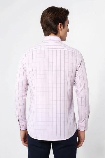 Camisa a cuadros rosa claro para hombre | wess