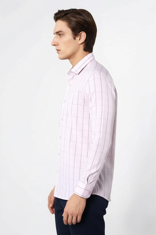 Camisa a cuadros rosa claro para hombre | wess