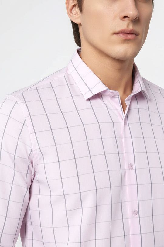 Camisa a cuadros rosa claro para hombre | wess