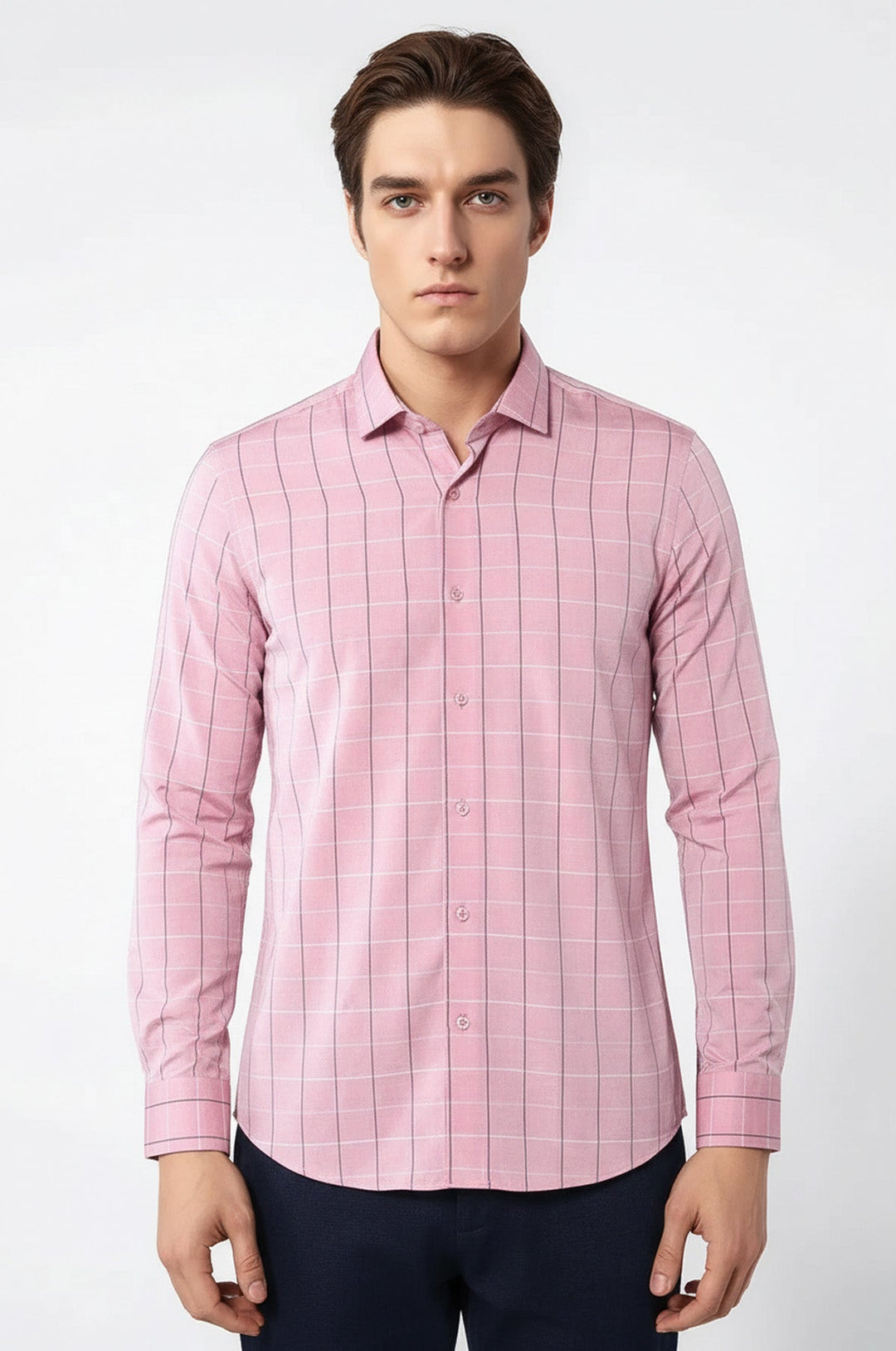 Pink Plaid Men's Shirt | Wessi