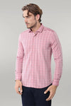 Pink Plaid Men's Shirt | Wessi