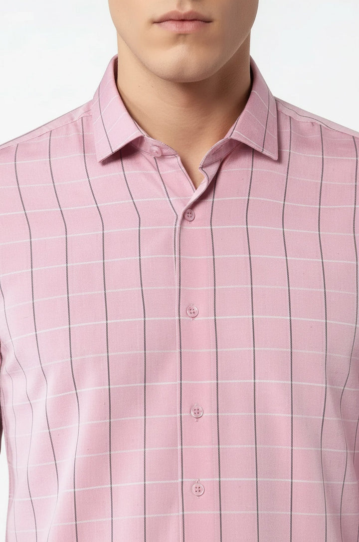 Pink Plaid Men's Shirt | Wessi