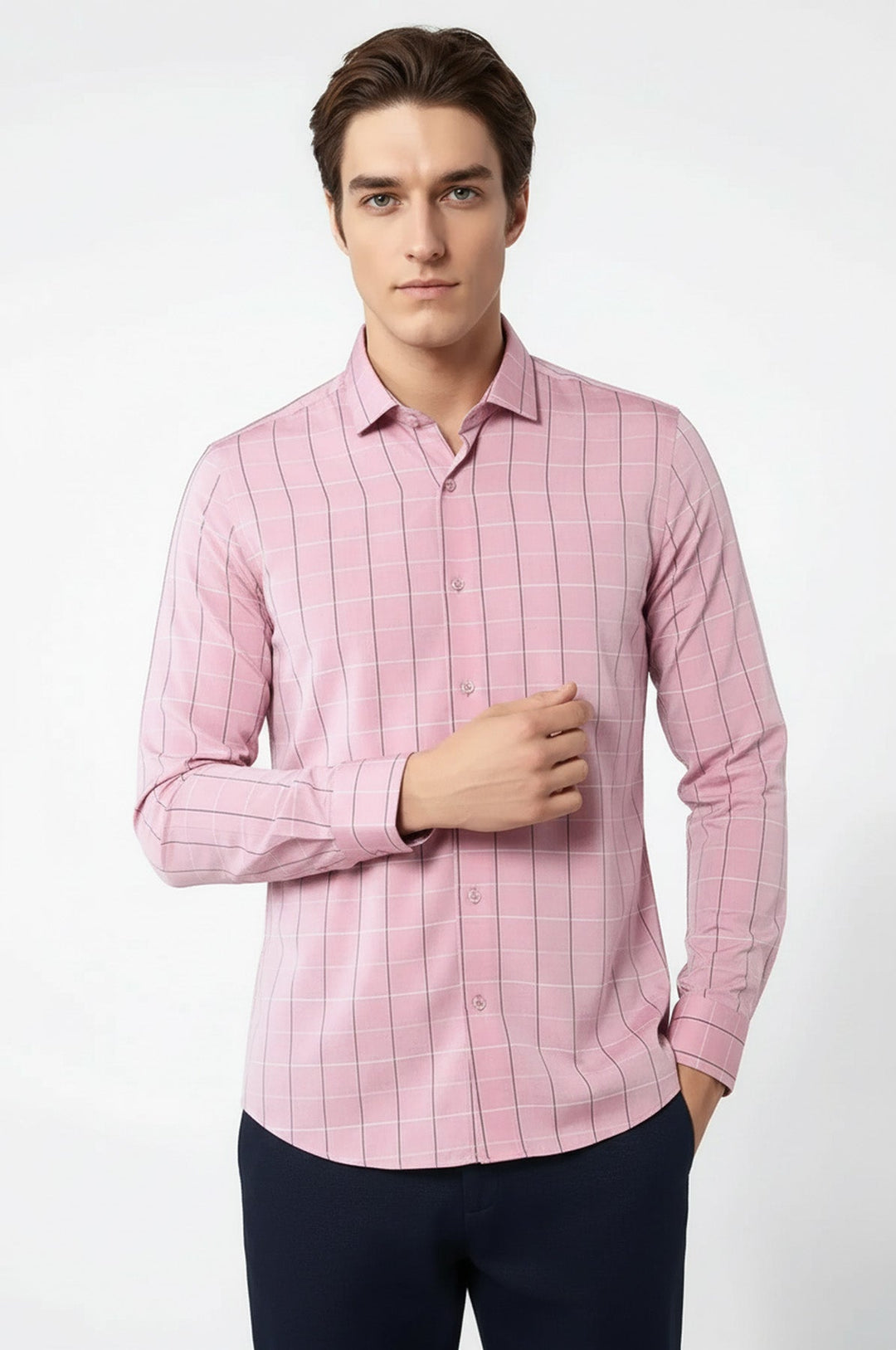 Pink Plaid Men's Shirt | Wessi