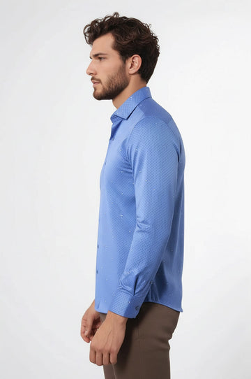 Camisa azul con estampado de lunares | Wessi - Wessi