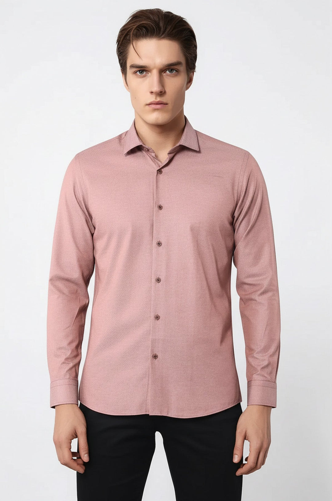 Dot Patterned Brown Shirt | Wessi - Wessi