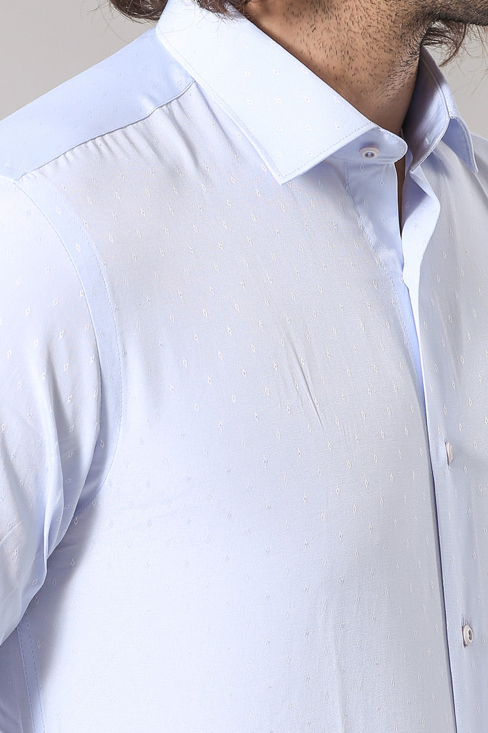Camisa entallada con estampado azul - Wessi