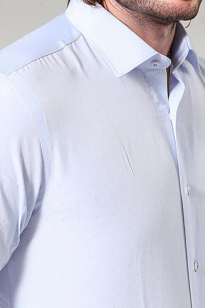 Blue Patterned Slim Fit Shirt - Wessi