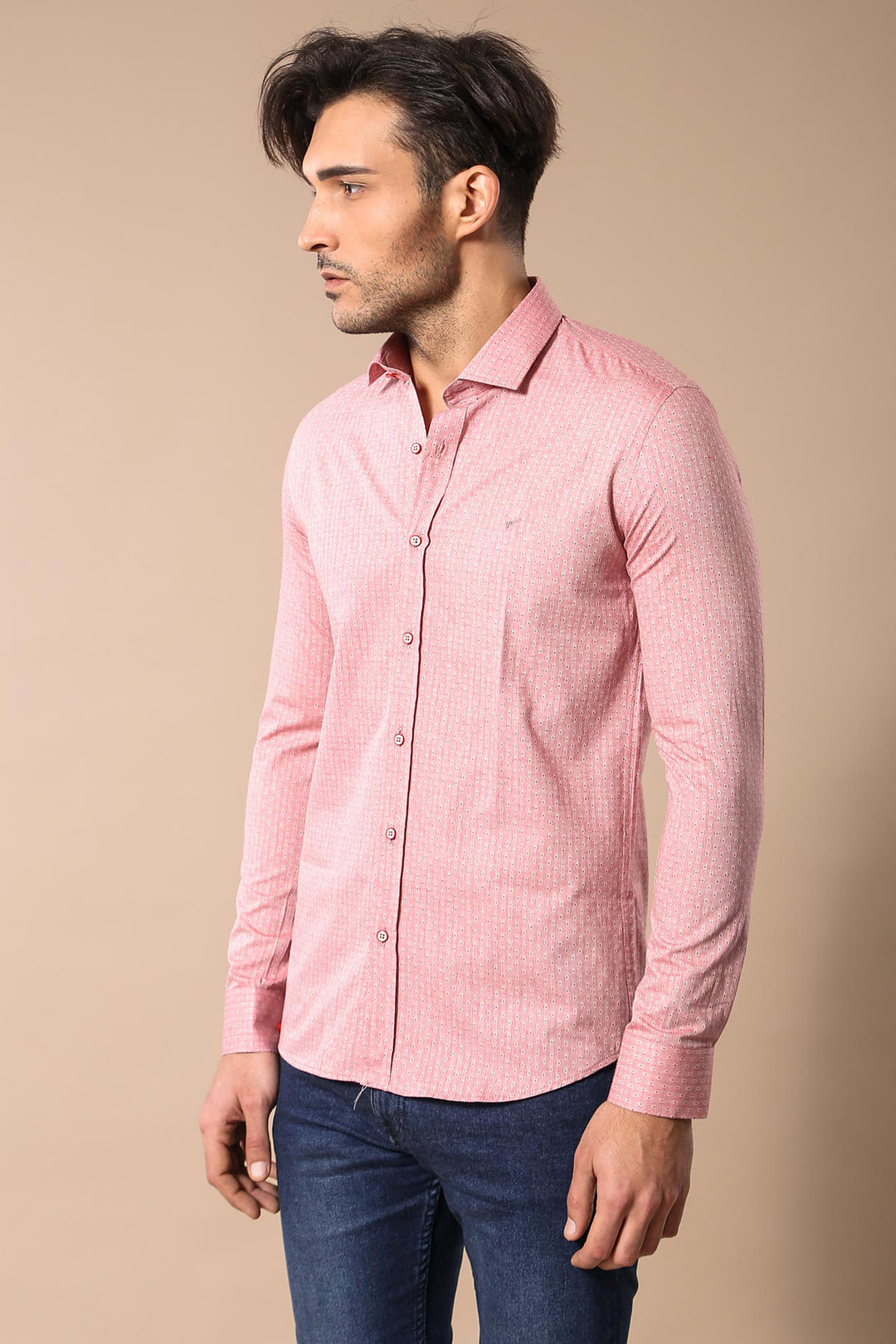 Camisa de algodón rosa para hombre | wess
