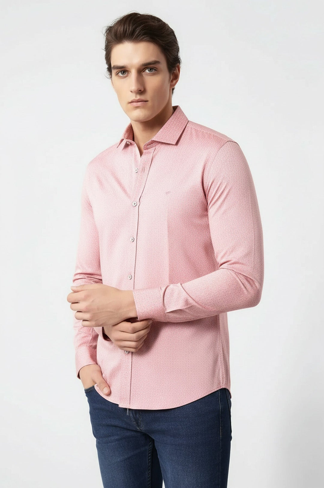 Camisa de algodón rosa para hombre | wess