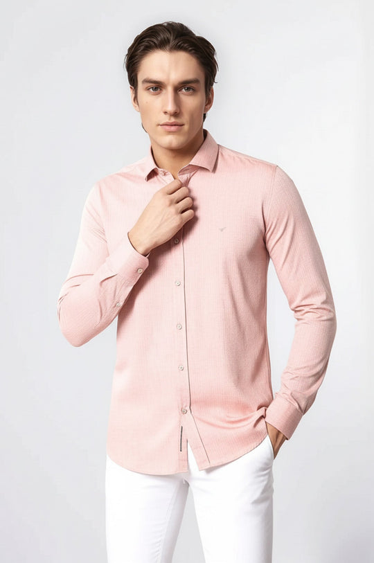 pink mens dress shirt Pink Patterned Slim-Fit Men Shirt | Wessi – Wessi