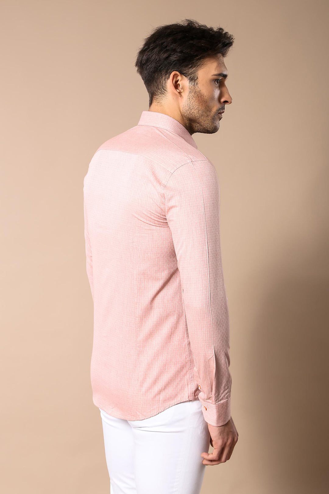 Pink Patterned Slim-Fit Men Shirt | Wessi