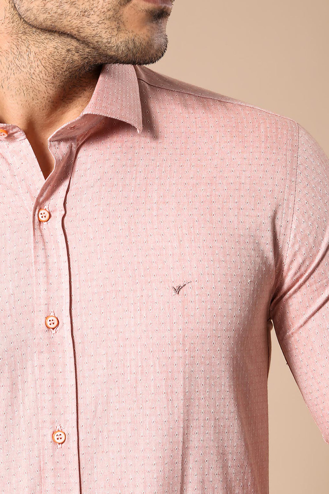 Camisa de hombre entallada con estampado rosa | wess