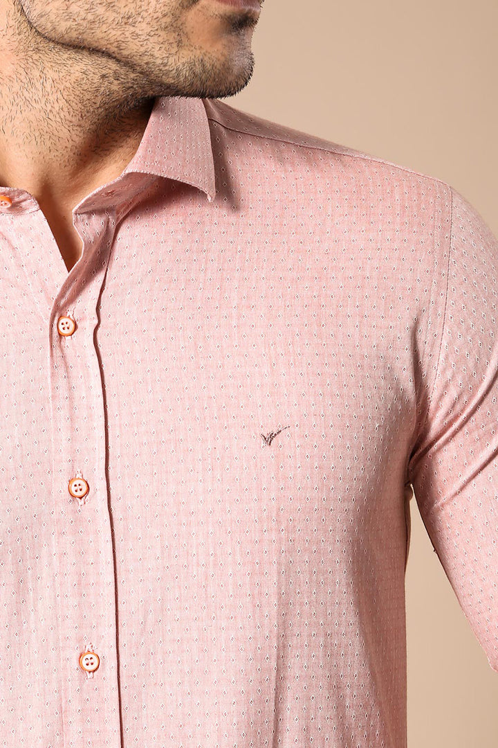 Camisa de hombre entallada con estampado rosa | wess