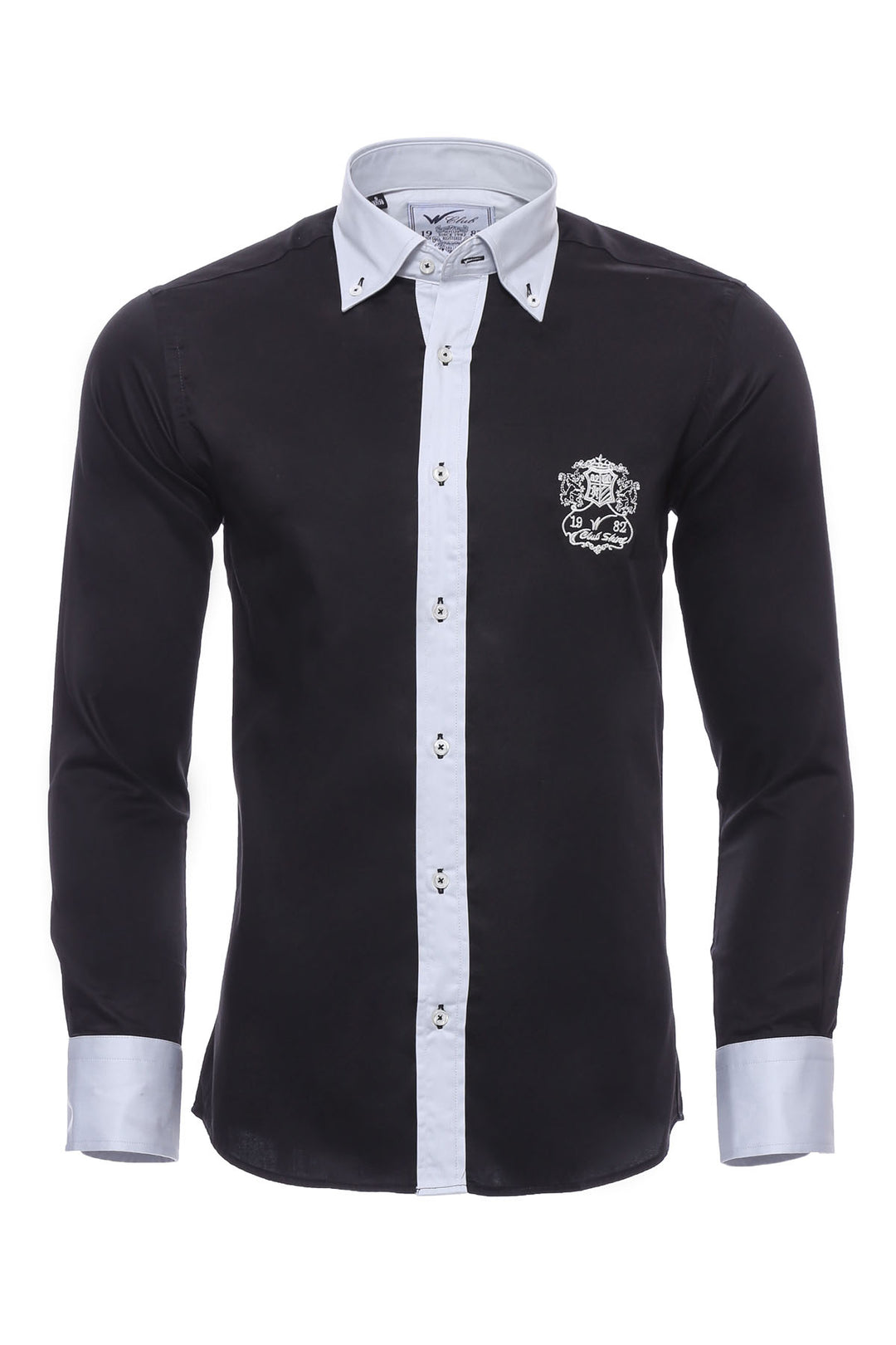 Camisa Sport Hombre Algodón-Satén Negro - Wessi