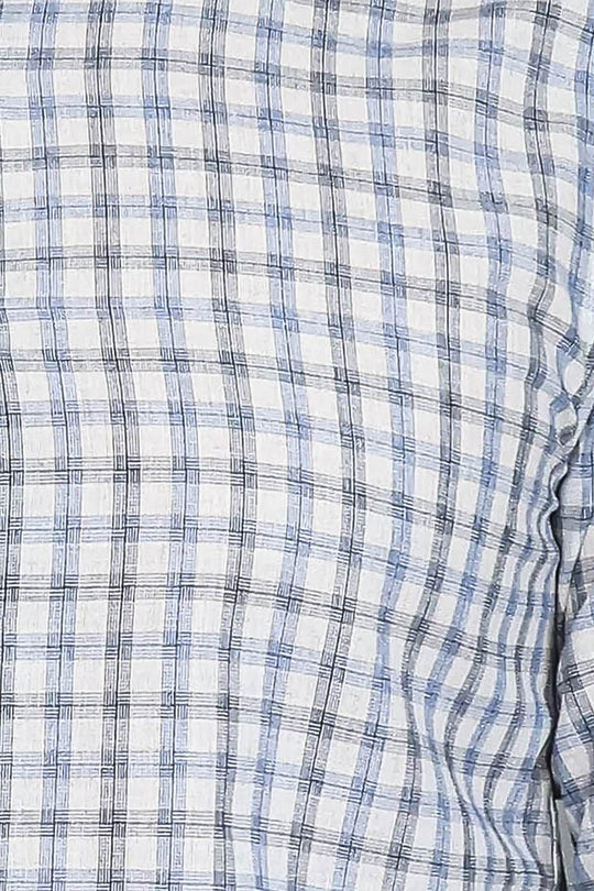 Camisa de cuadros azul de corte ajustado - Wessi