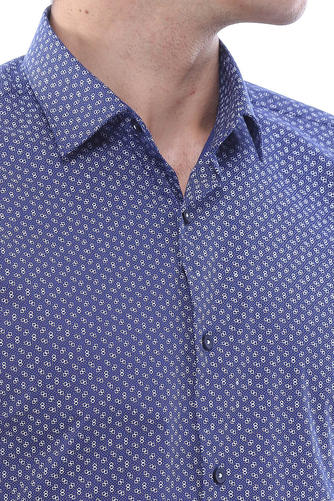 Navy Blue Patterned Shirt | Wessi