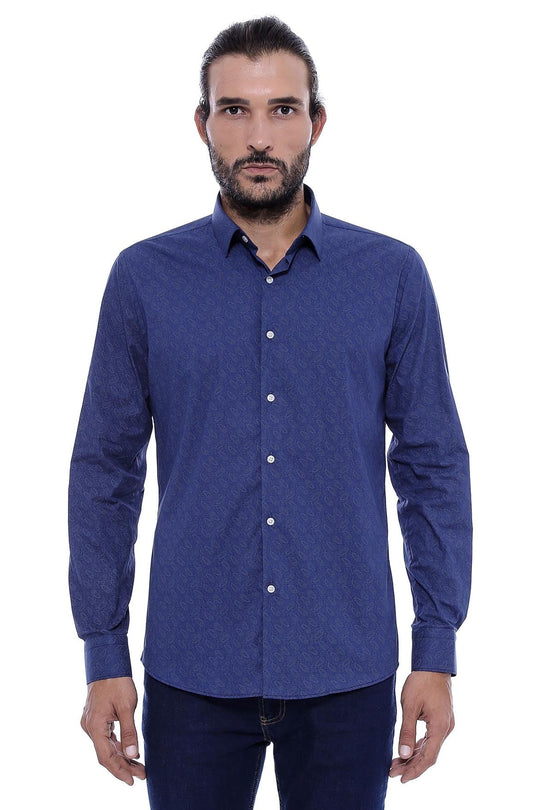 Camicia slim fit con fantasia floreale blu navy - Wessi