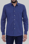 Camisa azul marino con estampado floral slim fit - Wessi