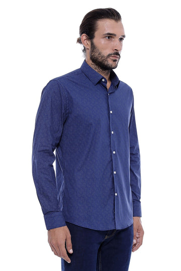Camicia slim fit con fantasia floreale blu navy - Wessi