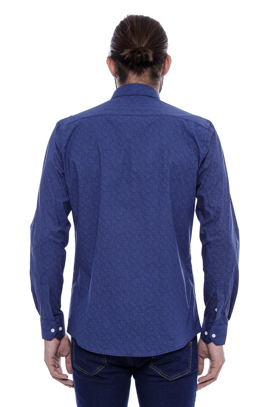 Camicia slim fit con fantasia floreale blu navy - Wessi