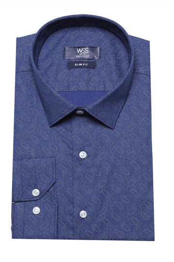 Camicia slim fit con fantasia floreale blu navy - Wessi