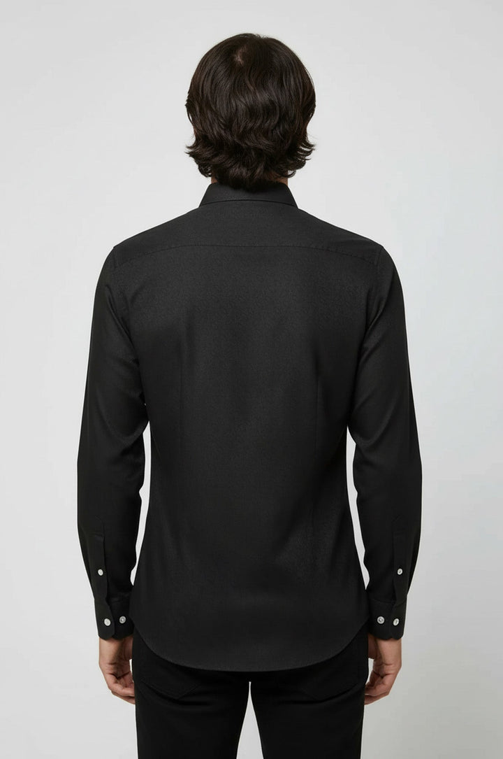 Green Self Patterned Slimfit Shirt - Wessi