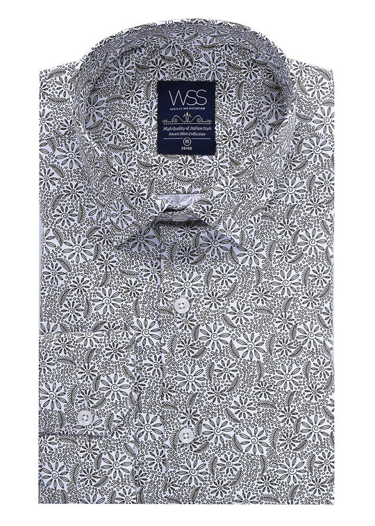 Camicia slim fit con motivo floreale | Wessi - Wessi