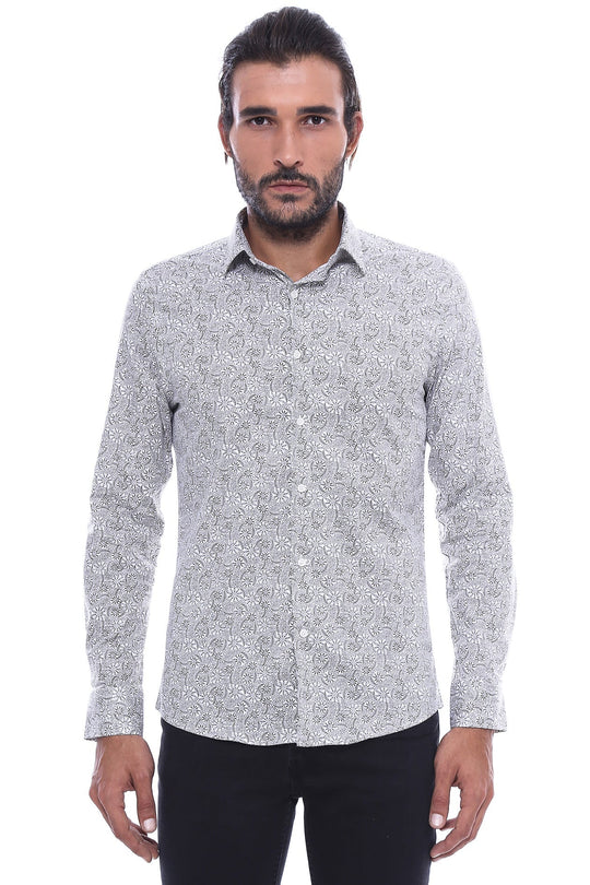 Camicia slim fit con motivo floreale | Wessi - Wessi
