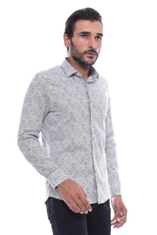 Camicia slim fit con motivo floreale | Wessi - Wessi
