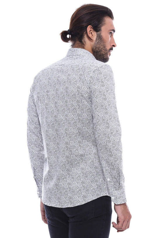 Camicia slim fit con motivo floreale | Wessi - Wessi