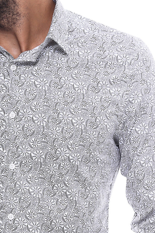 Camicia slim fit con motivo floreale | Wessi - Wessi