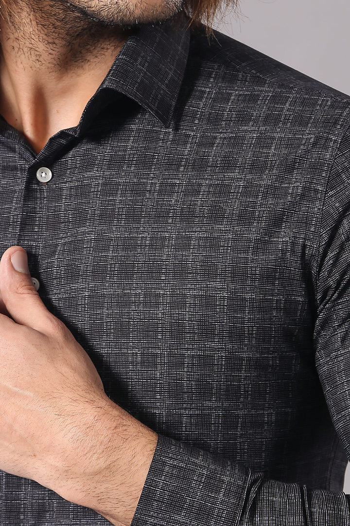 Plaid Patterned Black Shirt | Wessi