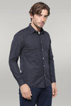 Chemise noire à motifs pour homme | Wess