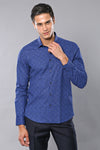 Camisa de manga larga estampada azul | wess
