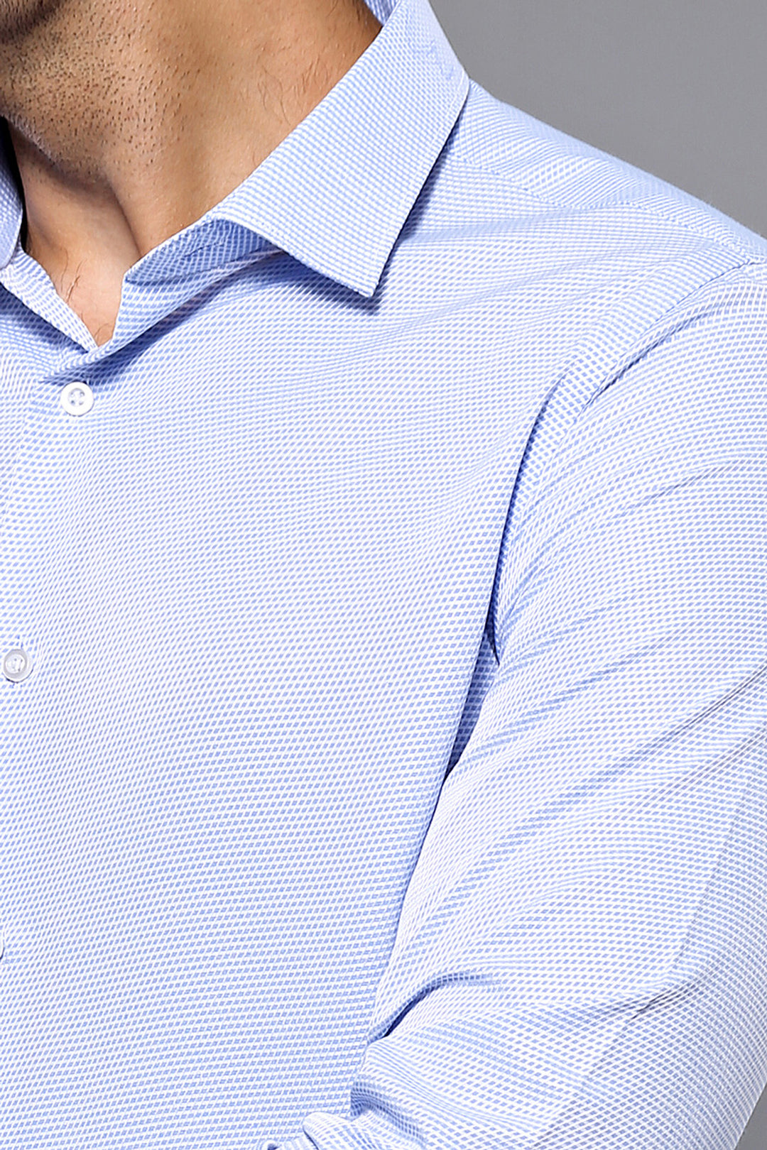 Camicia casual blu con motivo a pois | Wessi - Wessi