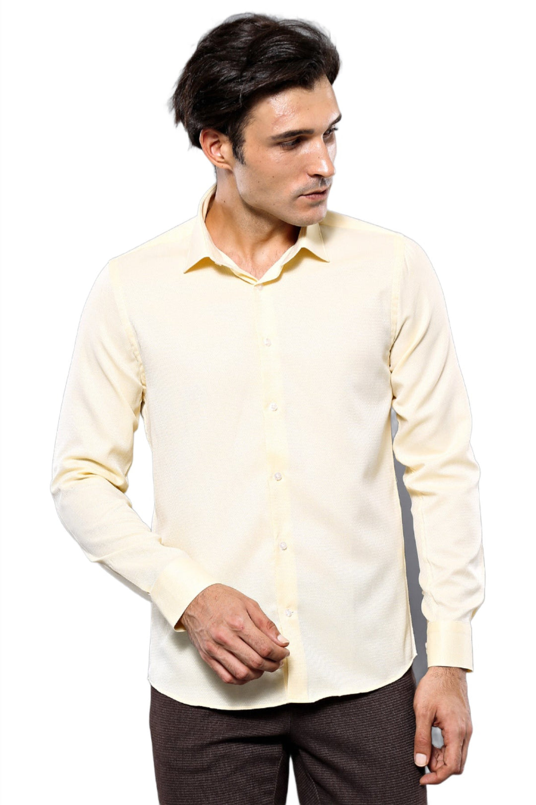 Patterned Yellow Casual Shirt | Wessi - Wessi