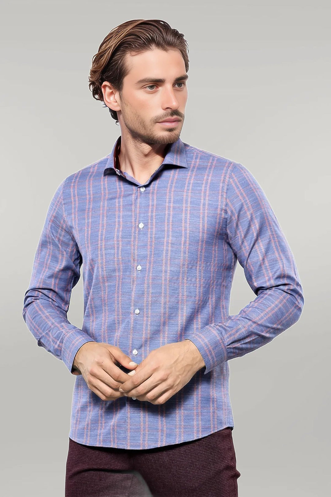 Casual Plaid Blue Shirt | Wessi